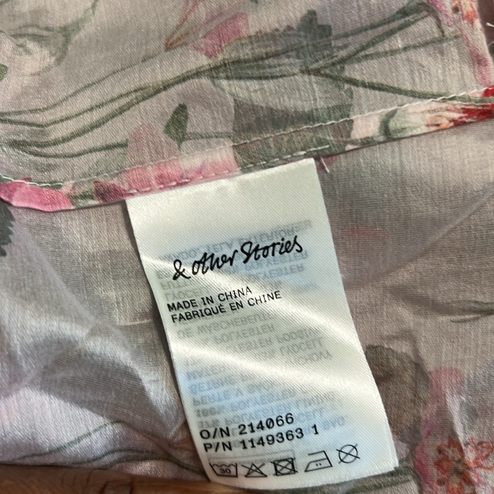 & Other Stories Corset front Tiered Floral Ruffled maxi Dress size 12 NWOT - Picture 11 of 12